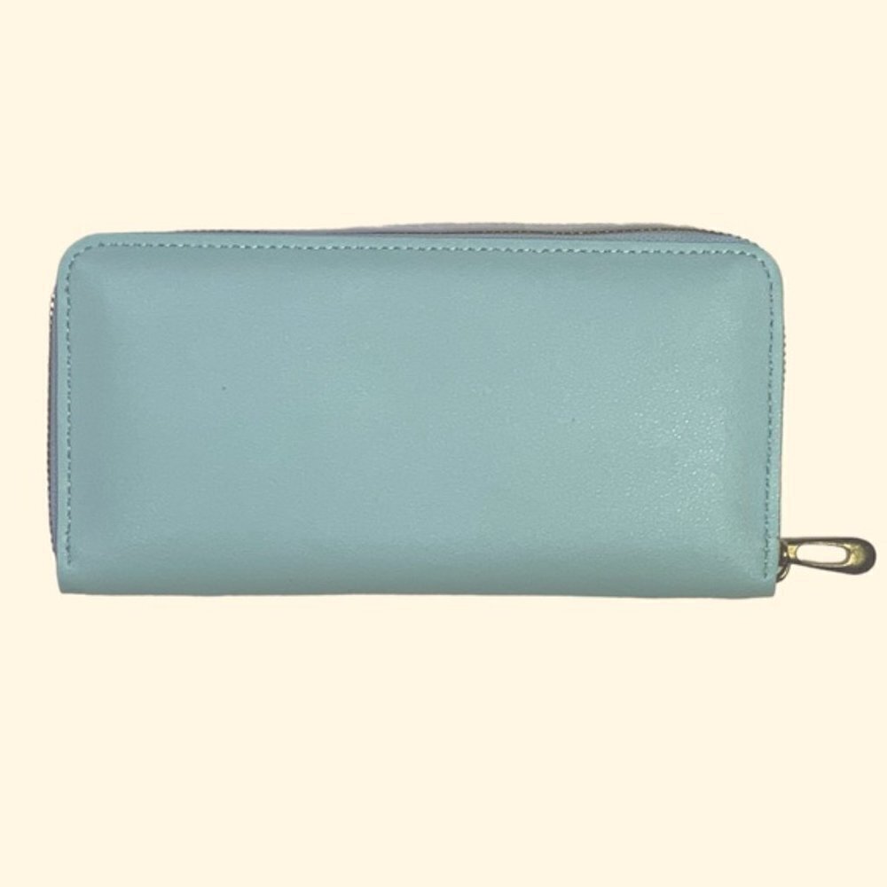 Minnie Mickey Mouse Wristlet Clutch Convertible Long Wallet Disney Theme Blue - Picture 4 of 14